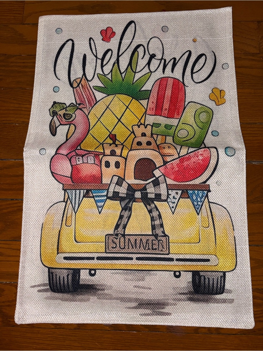 Garden Flag Summer Truck 12” x 18” NWOT